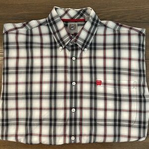 Cinch Black and White‎ Plaid Button Down Shirt Size L